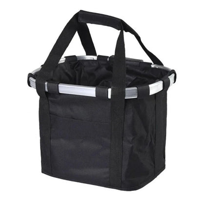 Bicycle Front Basket Bike Small Pet Dog Carry Pouch 2in1 Detachable MTB Cycling Handlebar Tube Hanging Fold Baggage Bag 5KG Load